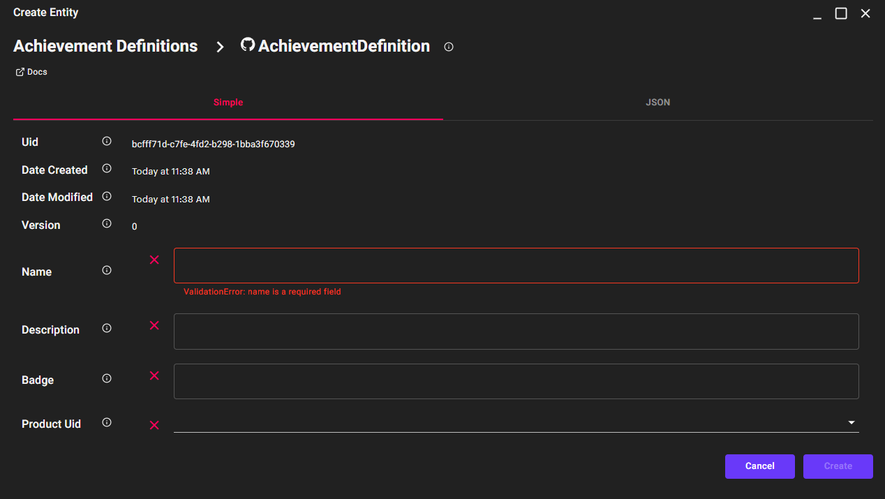 Achievement Console Name Field (Required)