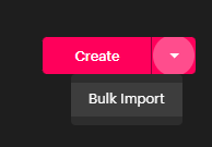 Console bulk create csv|json button