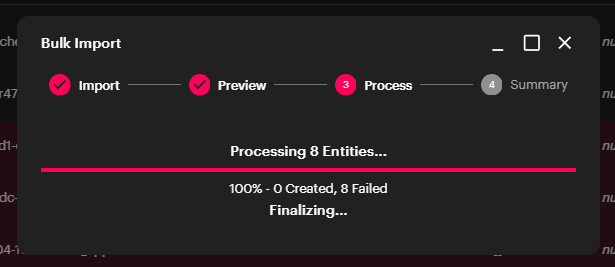 Console bulk realtime feedback