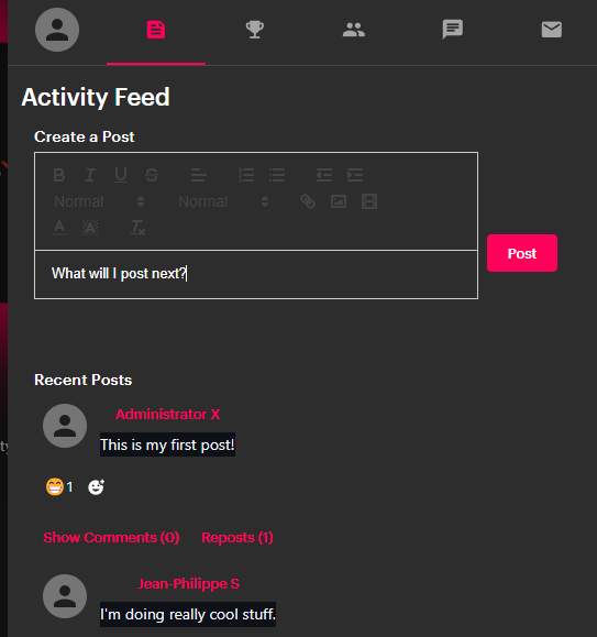 Social v3 activity feed