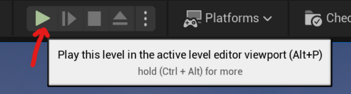 Unreal Editor - Play Button